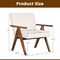 Costway 1 PCS Modern Accent Chair Linen Fabric Armchair with Solid Acacia Wood Frame Beige/Grey